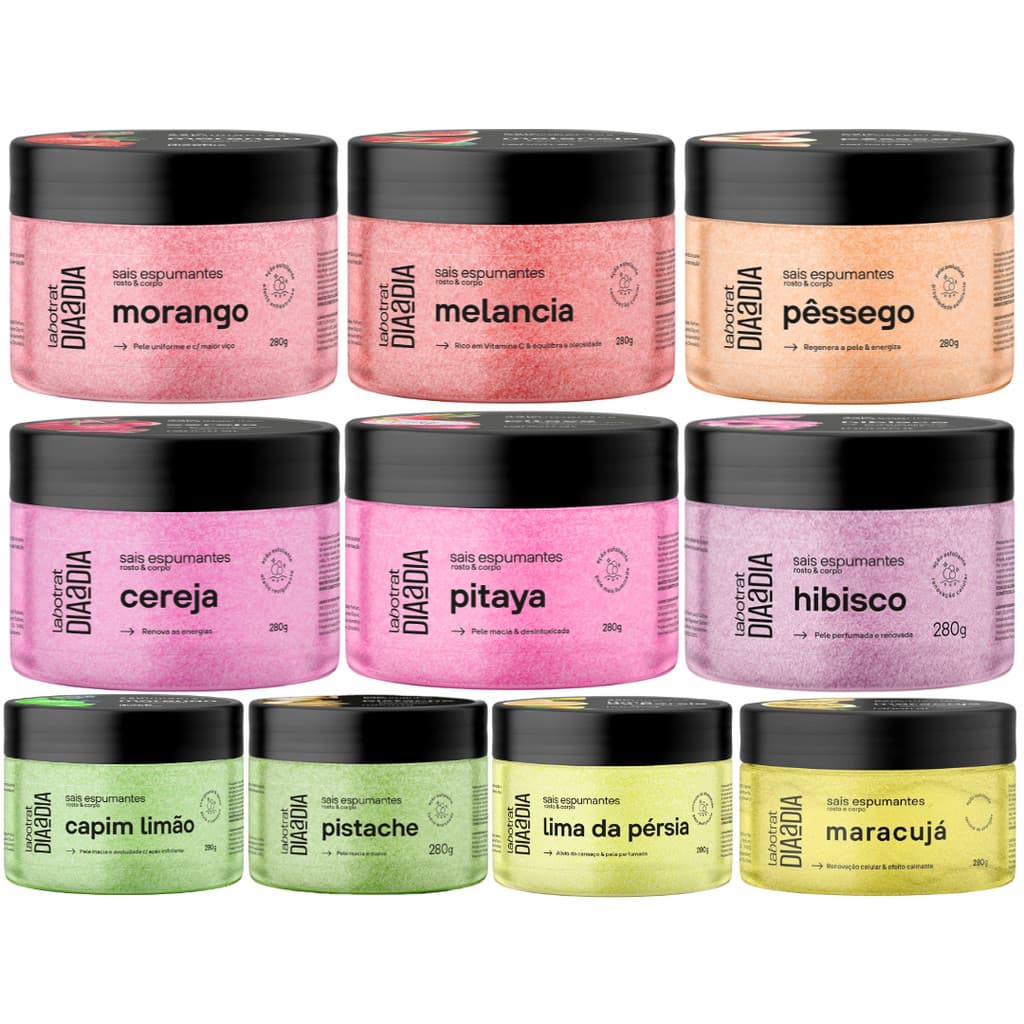 Sais De Banho Espumante Banheira Corpo E Rosto Cheiro de Fruta Labotrat Dia A Dia 280g – Escolha