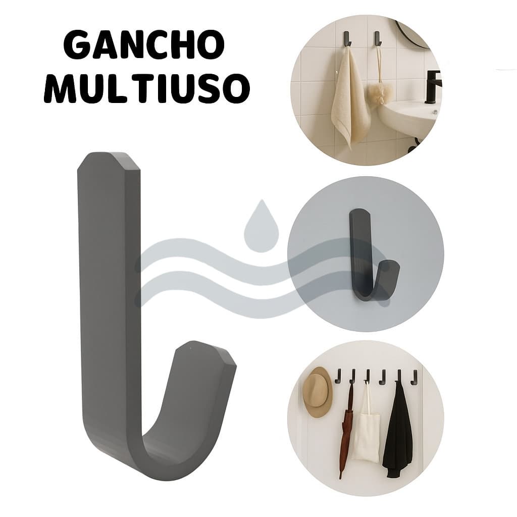 Kit 2/6/8 Ganchos de Parede Adesivo Multiuso Porta Trecos / Sala / Banheiro / Cozinha / Quarto