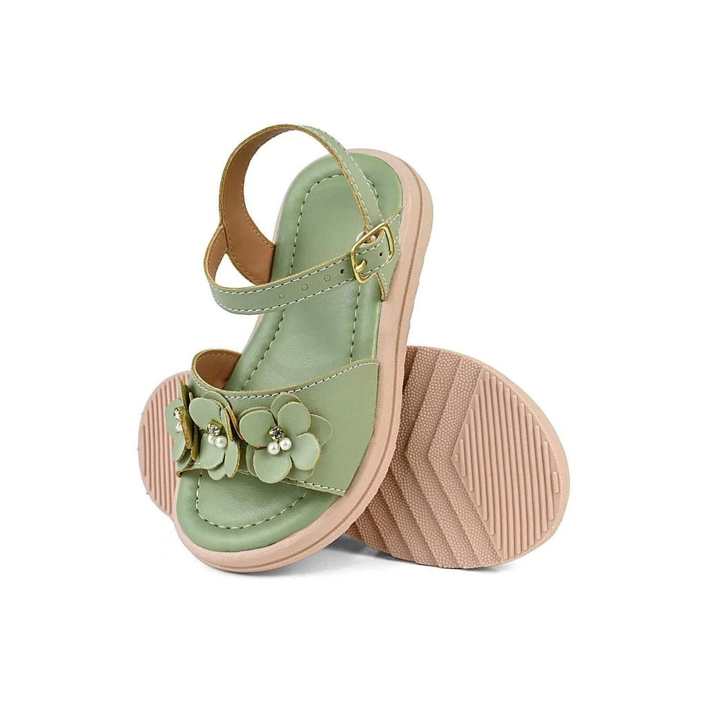 Sandália Infantil Menina com Detalhe Flor e Brilho Estilo e Conforto Delicada