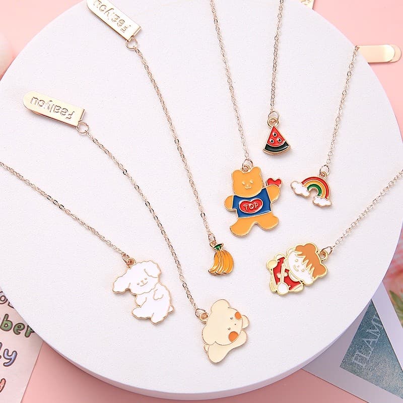 Marcador Clipe De Papel De Metal Pingente Página De Livro