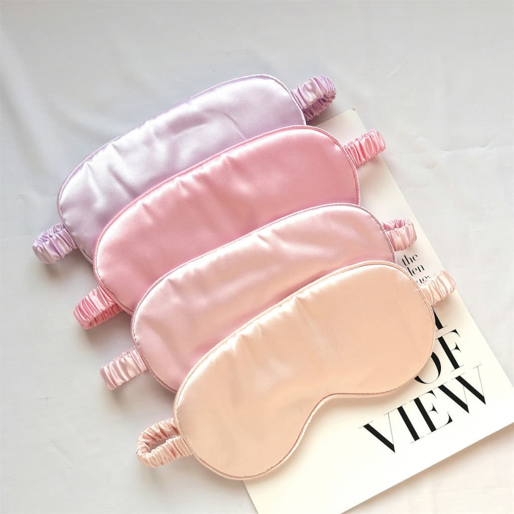 Máscara Tapa Olhos Com Dupla Face De Seda Para Dormir Viajar Confortável Tecido Premium