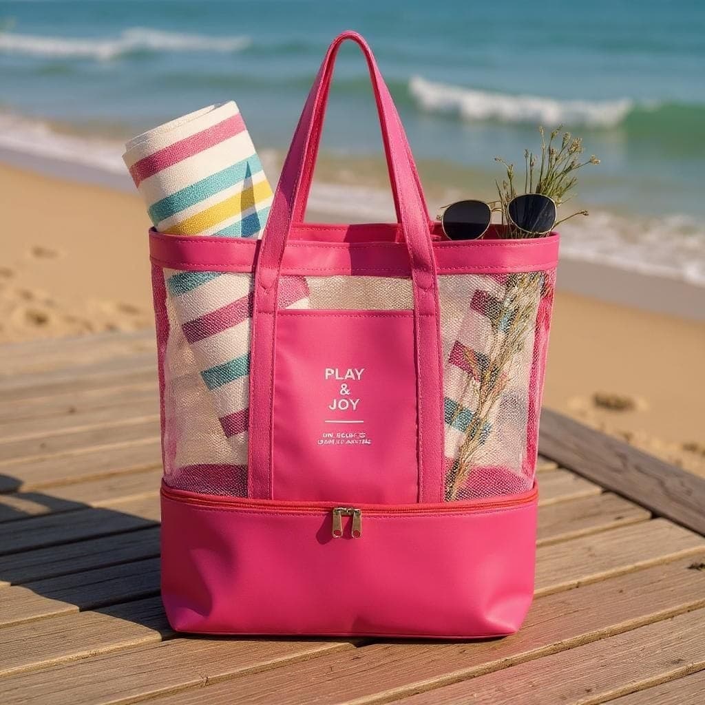 Bolsa Com Compartimento  Térmico Praia Piscina