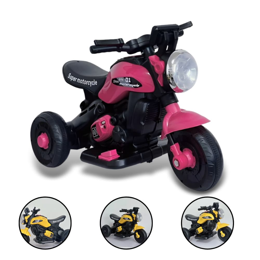 Mini Moto Elétrica Triciclo Infantil Zippy 6V com Som e Música
