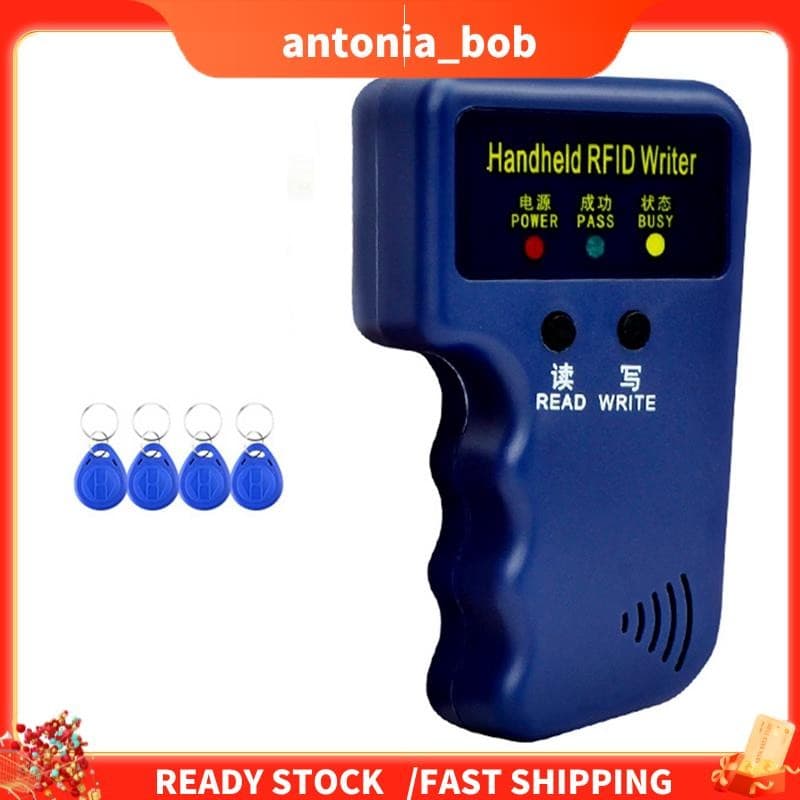 Leitor De Cartão RFID De 125Khz + 4 Chaveiros Kit Copiadora Escritor Duplicador Programador De Identificação Cópia EM430