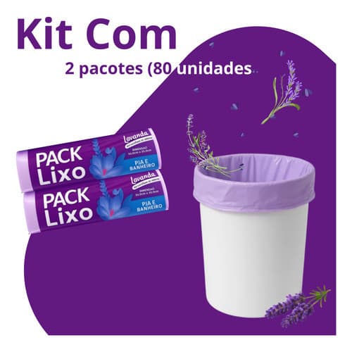 Kit 2 Saco Lixo Perfumado Banheiro E Pia Lavanda Anti Odor