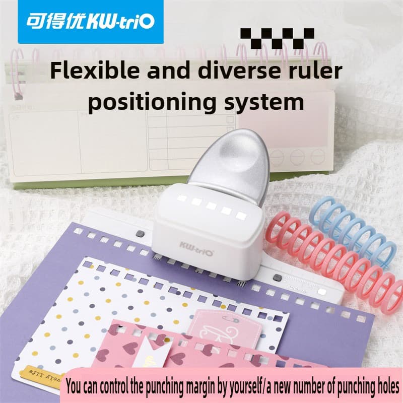 KW-TRIO Máquina De Encadernação Quadrada De 34 Furos Para Notebook De Bobina YO Twin Loop All-in-One Perfurador De Papel