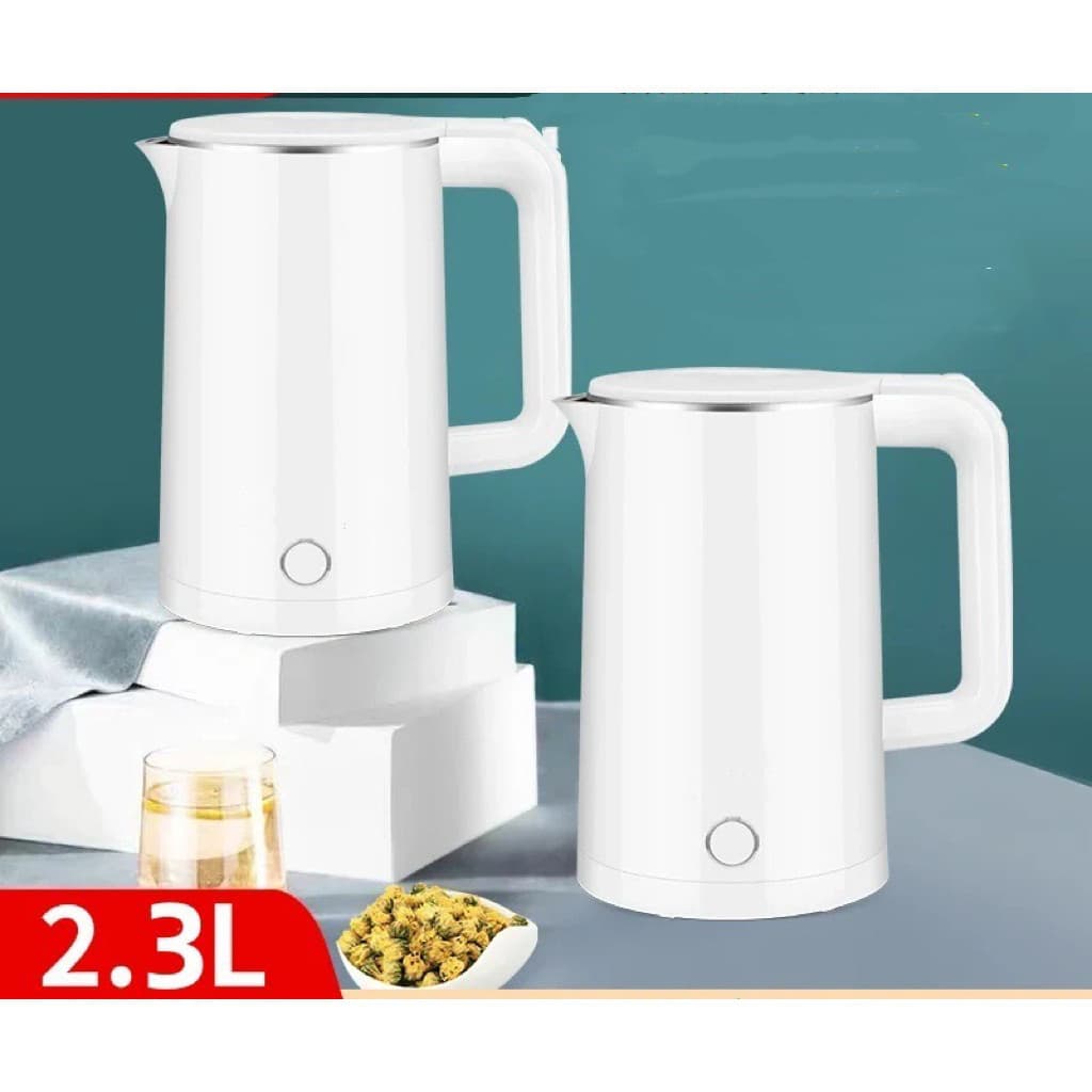 Chaleira elétrica branca 110V com base giratória 2,3 litros--R1550