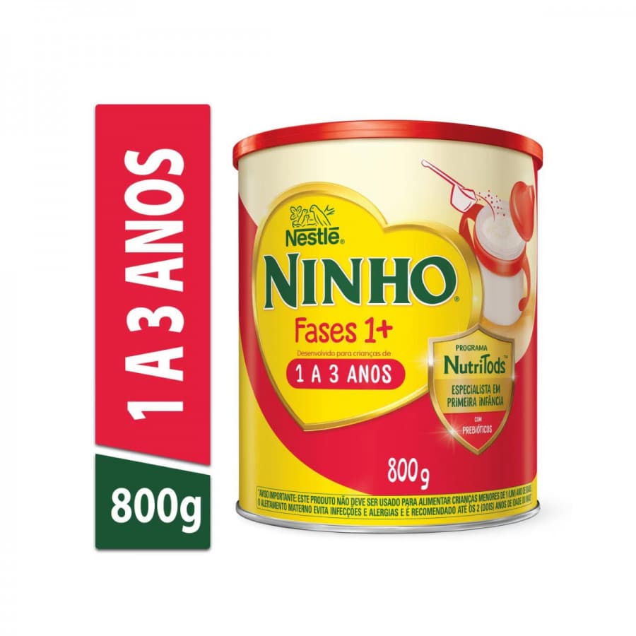Leite Ninho Fórmula Infantil Fase 1+ Nestlé – 4 Latas de 800g