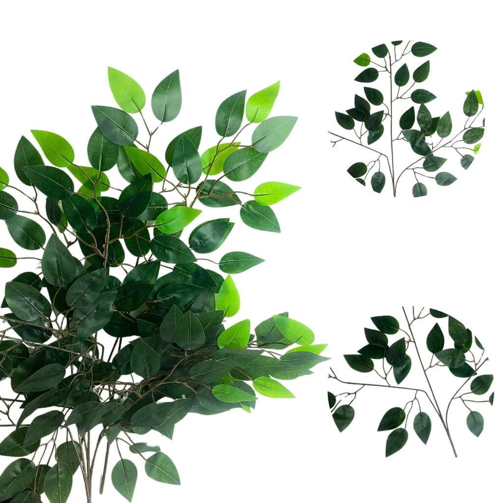 12 Galhos Folha  Ficus Artificial Decoração 60x50CM Toque Real