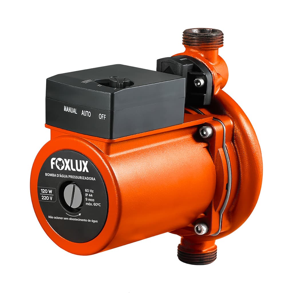 Bomba Pressurizadora Foxlux 220V 120W Foxlux 9mca com Fluxostato Automático
