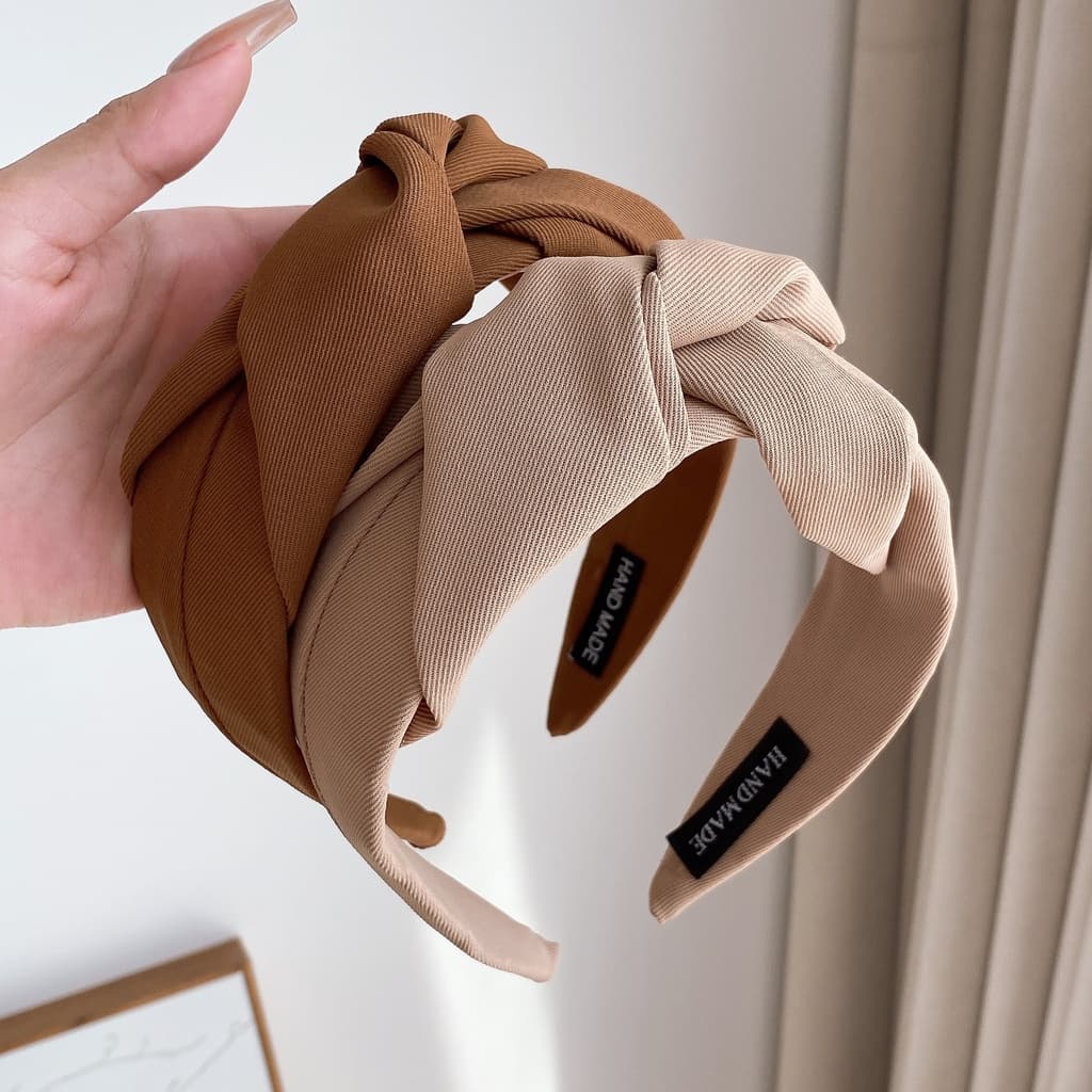 Versão coreana novo estilo elegante plissado de aba larga cor sólida bandana moda Retro rosto máscara de lavagem bandana