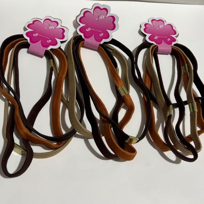 Kit 4/8/12/24/48 Unidades Elástico Tiara Para Cabelo Unissex/marrom