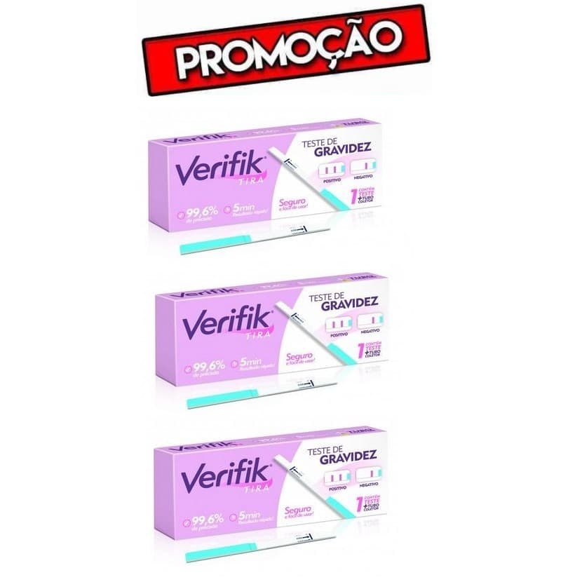 Kit 3 Testes de Gravidez Verifik Easy 99,9% Precisão