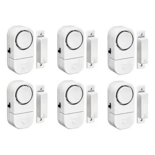 Kit C/ 06 Alarme Sonoro Invasão Residencial Porta Janela Portão