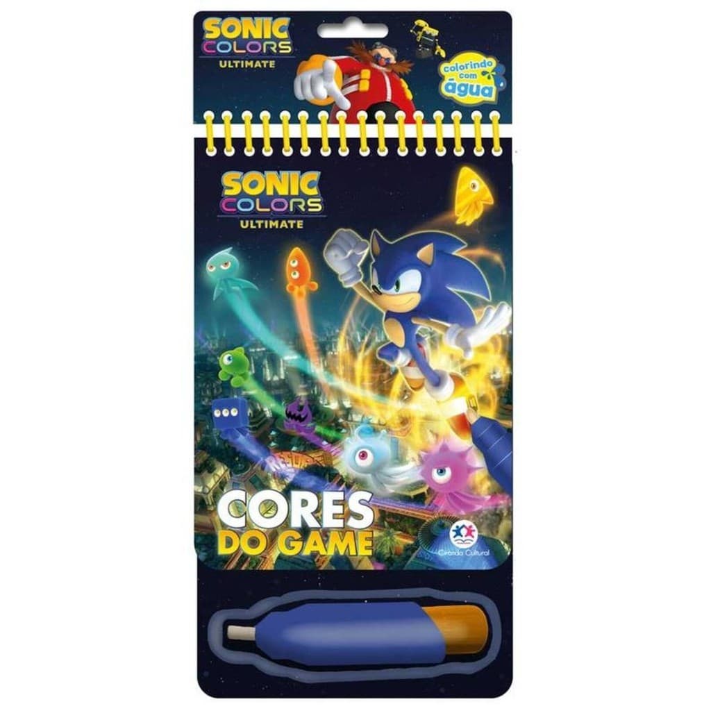Livro Aquabook Sonic - Colorindo com Água - Cores do Game
