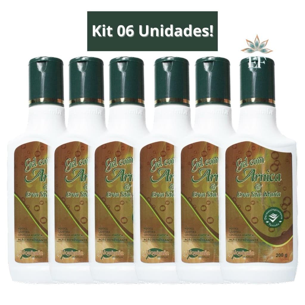 Kit Com 6 Unidades Gel Com Arnica e Erva Santa Maria 200g Alquimia Cosméticos