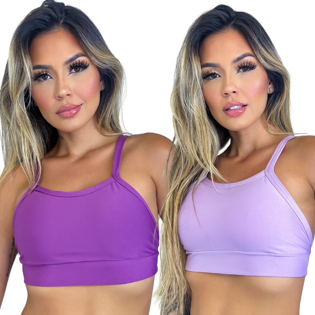 Kit 2 Top Academia Feminino Fitness Estilo Cropped Feminino