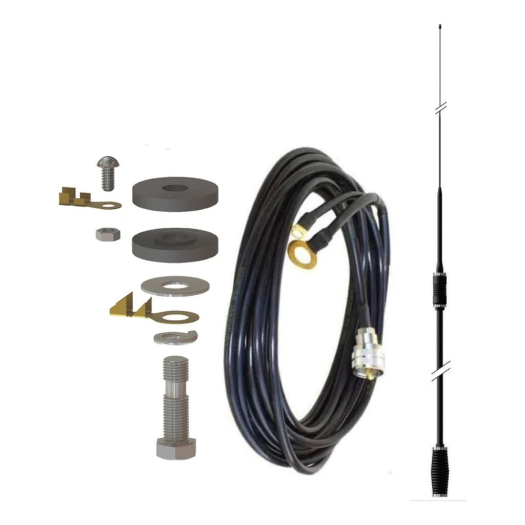 Kit Antena Px Canarinho black  (argentina) steelbras  Cabo padrão px  5,5 Metros  ap3001