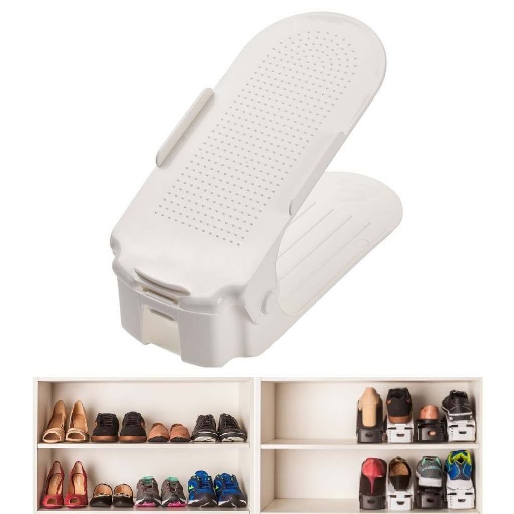 kit 40 Organizador de Sapatos Portátil Tênis com Regulagem de altura Branco