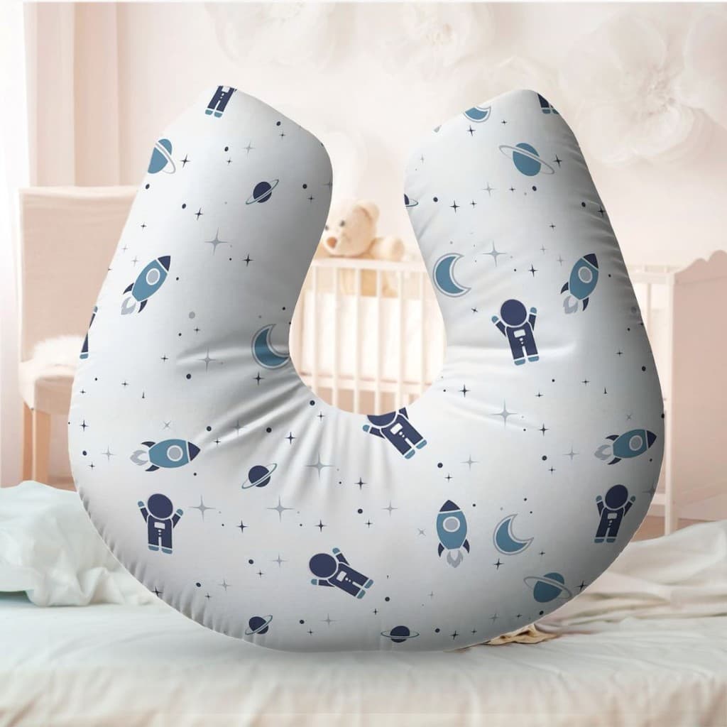 Almofada Amamentação Travesseiro Astronauta Azul 100% Algodão