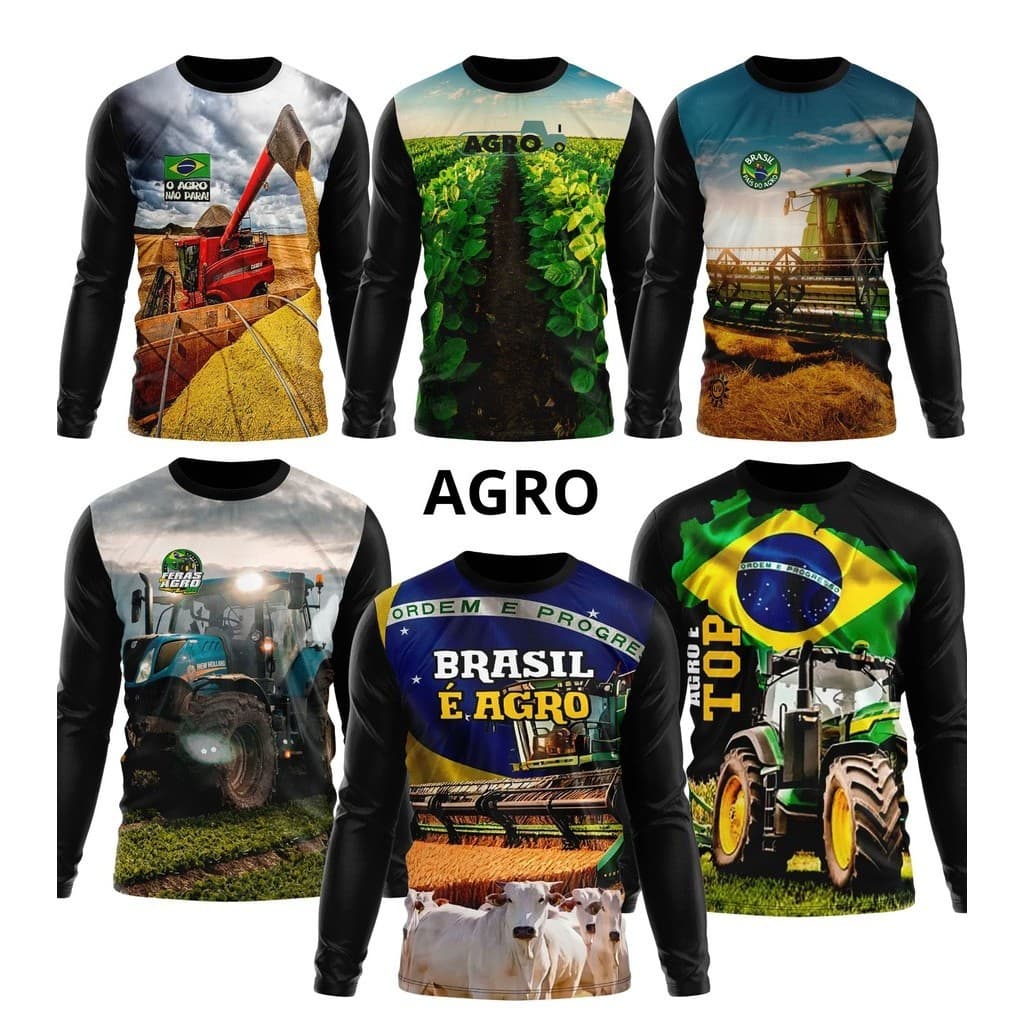 Camiseta Masculina e Feminina UV Estampa Agro Rural