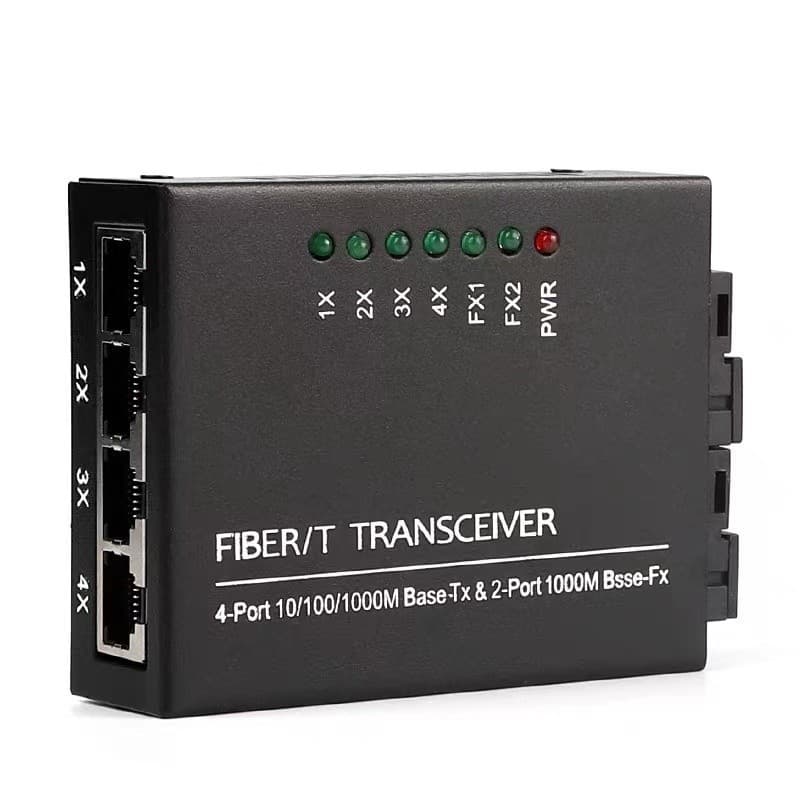 Gigabit Fiber Switch 2 SC Porta 4 RJ45 10/100/1000M 2F4E Transceptor De Fibra Conversor De Mídia