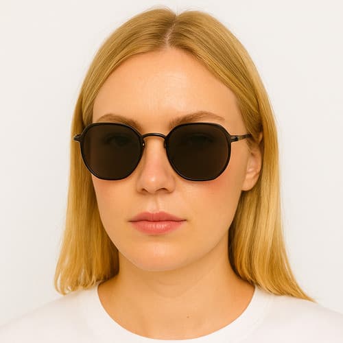 Óculos De Sol Hexagonal Unissex Premium Proteção Uv400