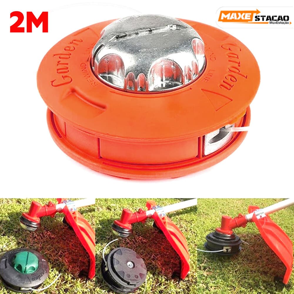 Carretel para Roçadeira com Fio Extra: 2m de Linha, Alta Durabilidade e Fio Afiado