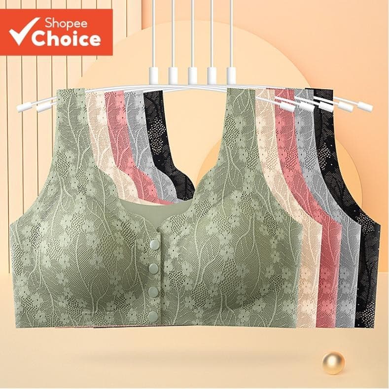 Sutiã De Fechamento Frontal Confortável Para Idosos , Suporte De Elevação Sem Fio , Costura , Macio , Mãe De Enfermagem 