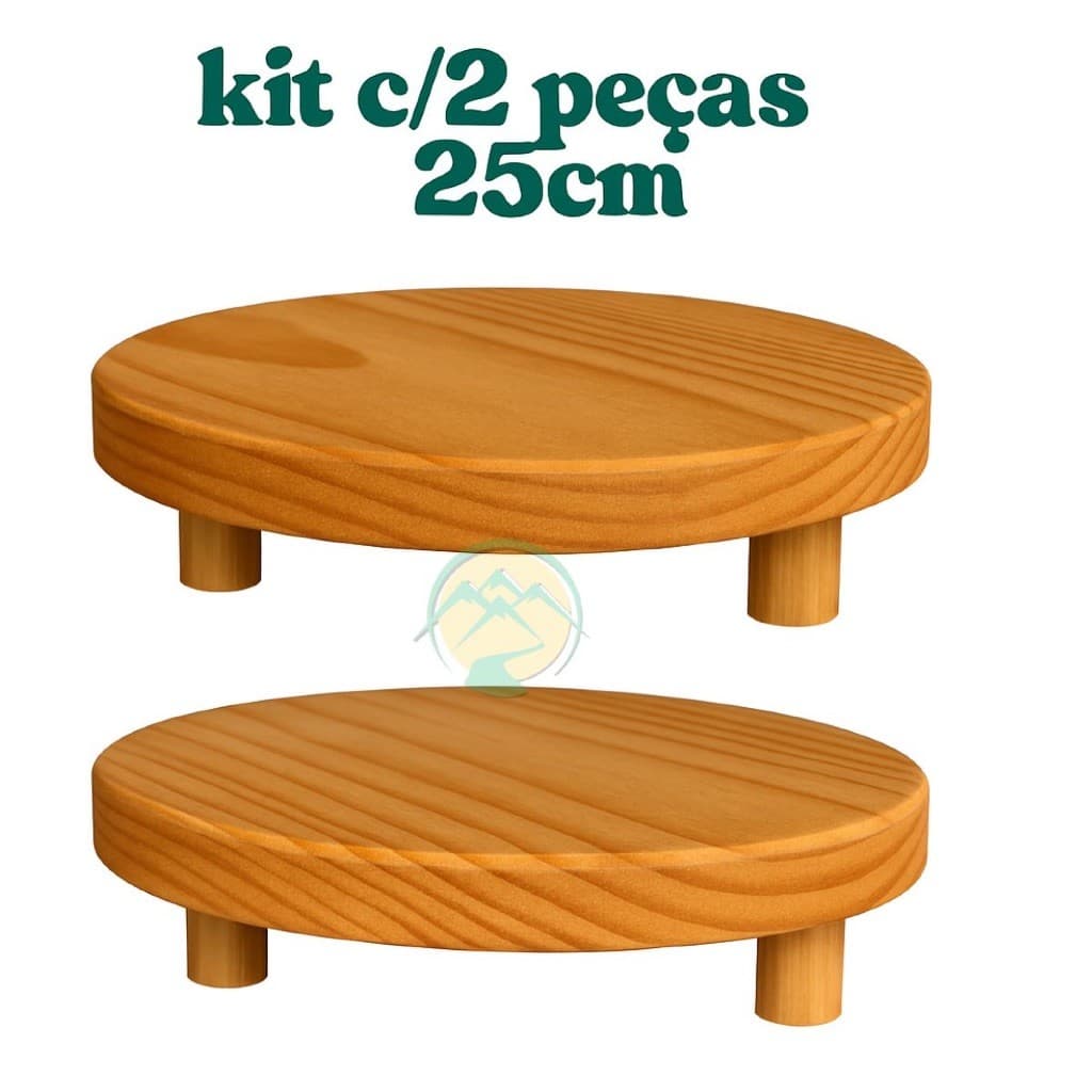 kit de 2 Tabuas Redondas de Pinus para Frios e Doces  Decoração de Mesa petisqueira bandeja
