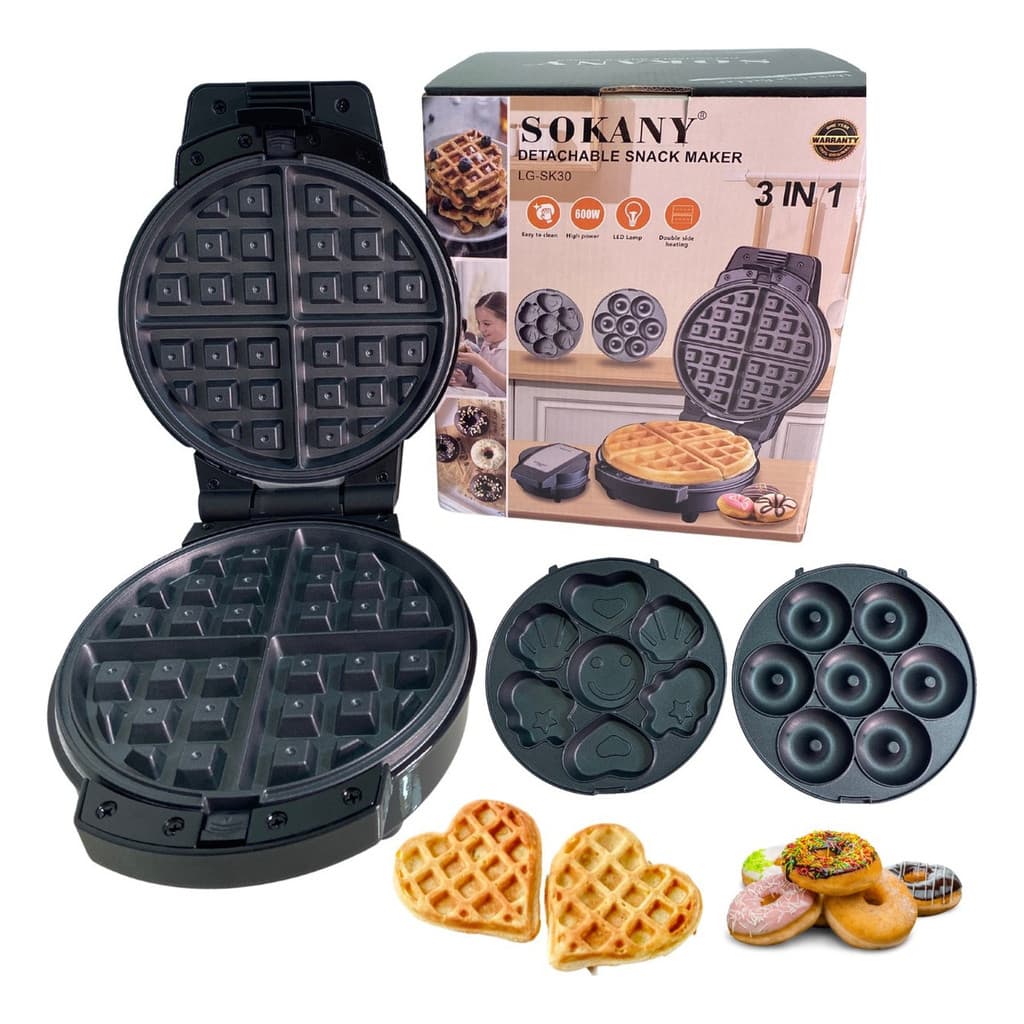 Máquina Multifuncional Crianças Bolo Donuts Waffle 3 Em 1 Voltagem  110V e 220V