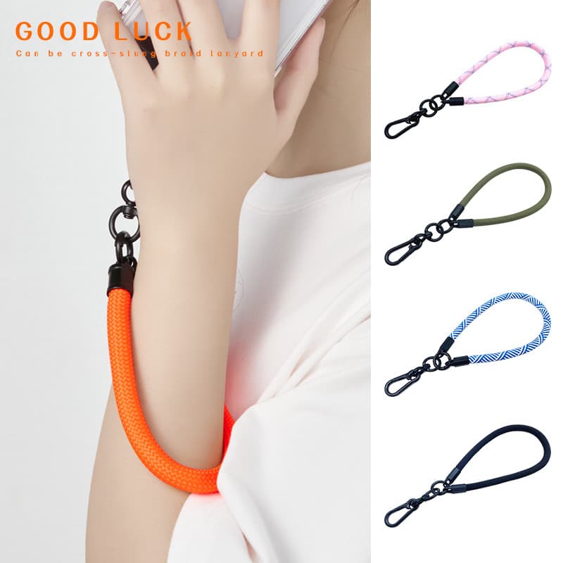 Cordão curto trançado para celular, anti-perda, anti-roubo