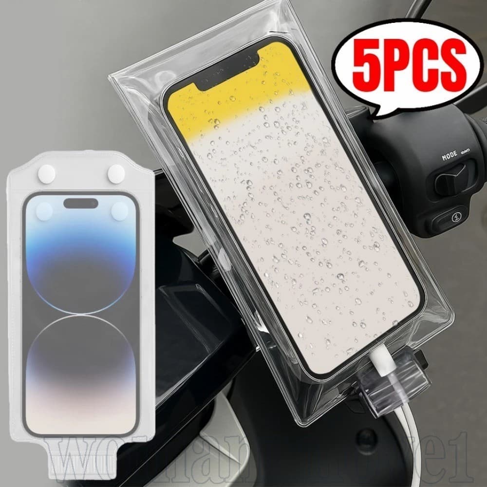 Bolsa Transparente Para Telefone À Prova D'água-Capa Celular Com Guiador-Tela Selada , De Chuva E Tocável-Protetora Suba