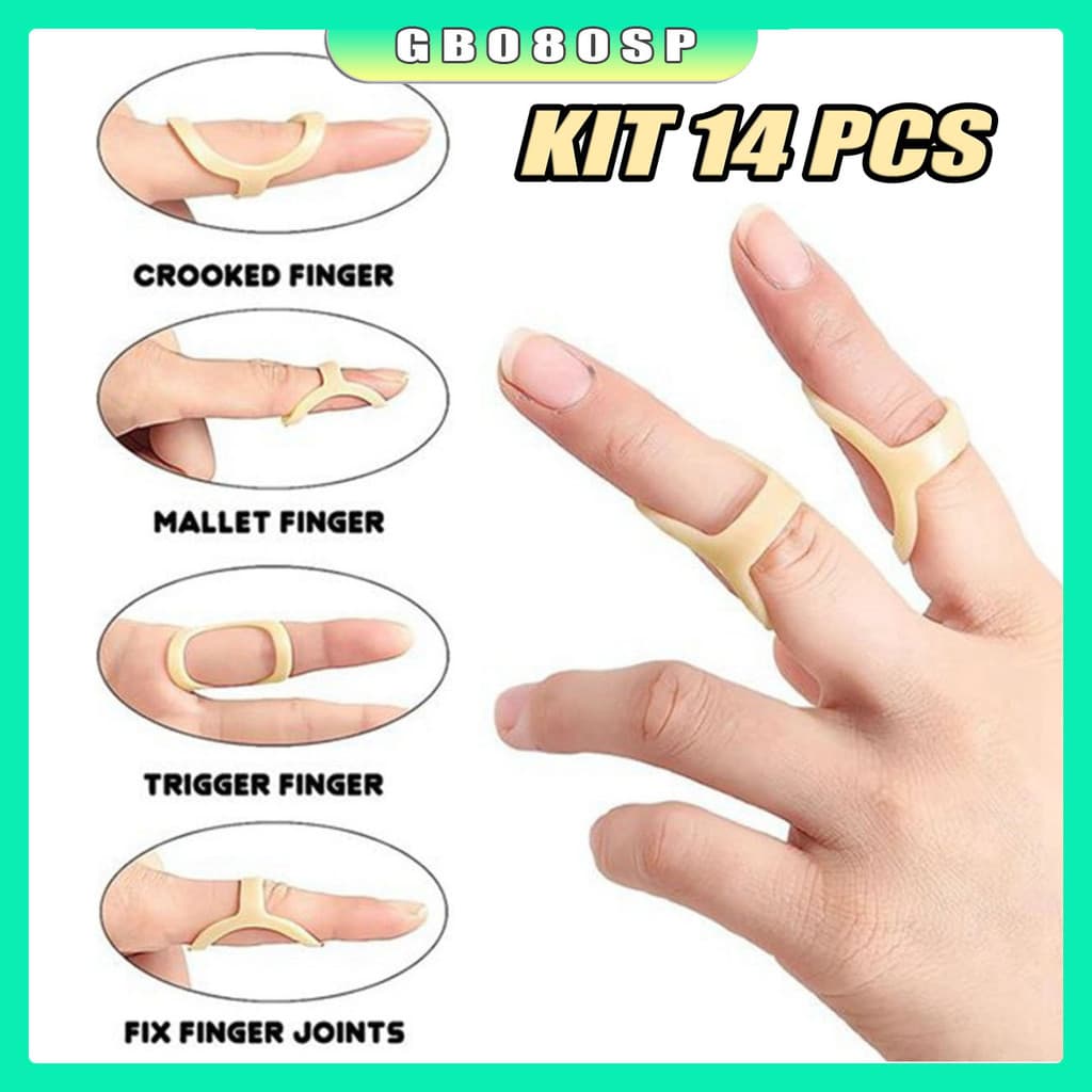 Kit 14 Talas De Dedo Leves Para Dor Estabilização Respirável para artrite