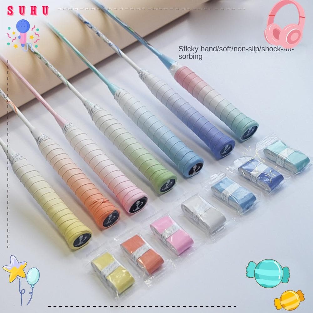 SUHU Punho Da Raquete De Badminton , Overgrip Gradiente Sweatband , Aperto De Borracha Tênis Do Enrolamento Fita