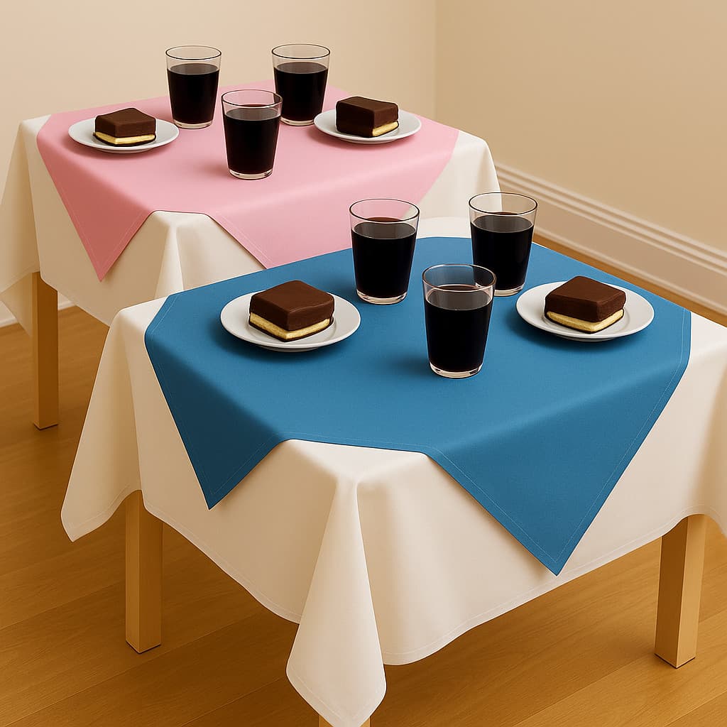 Toalhas de TNT 1,40x1,40cm + Cobre Manchas De TNT 70x70cm - Kit Mesa Completa Pegue e Monte