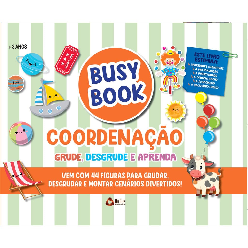 Busy Book Coordenação Grude, Desgrude e Aprenda 02