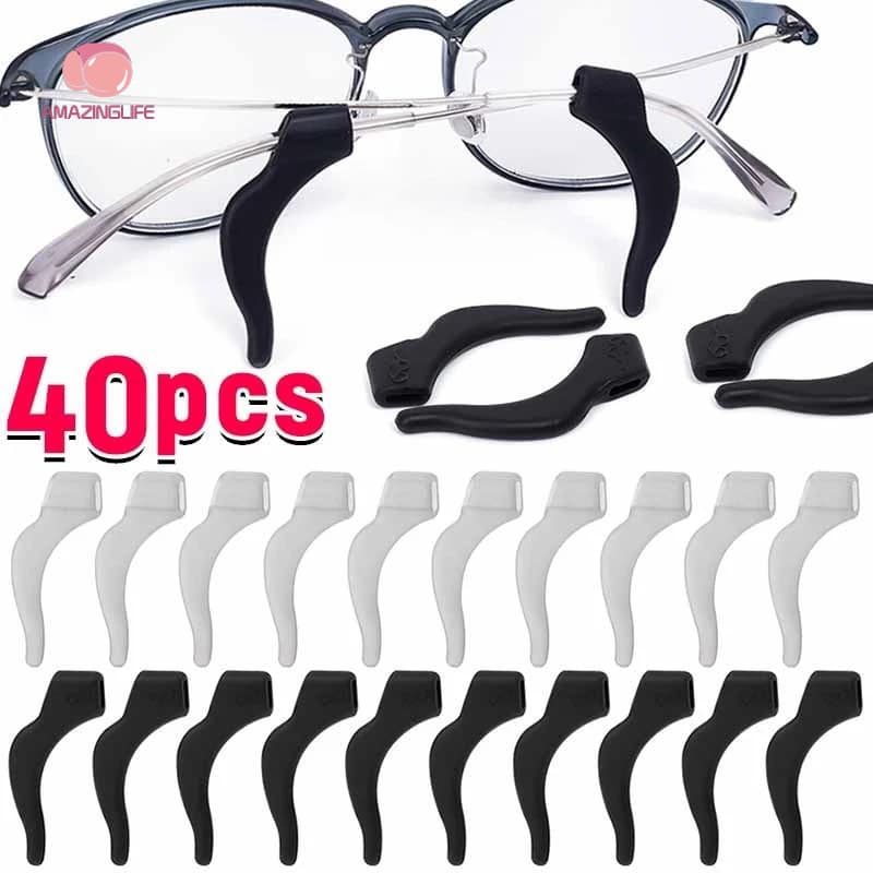 20 Pares Ganchos De Silicone Antiderrapante Para Orelha-Mulher Homem Óculos Antiderrapantes Manga De Transparente Anti-Queda-Acessórios Porta