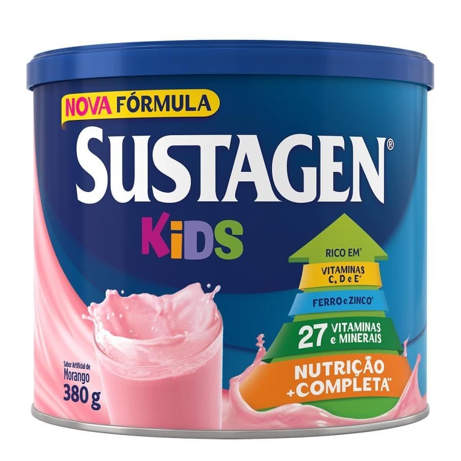 Leite em Po Sustagen kids Sabor Morango 380g
