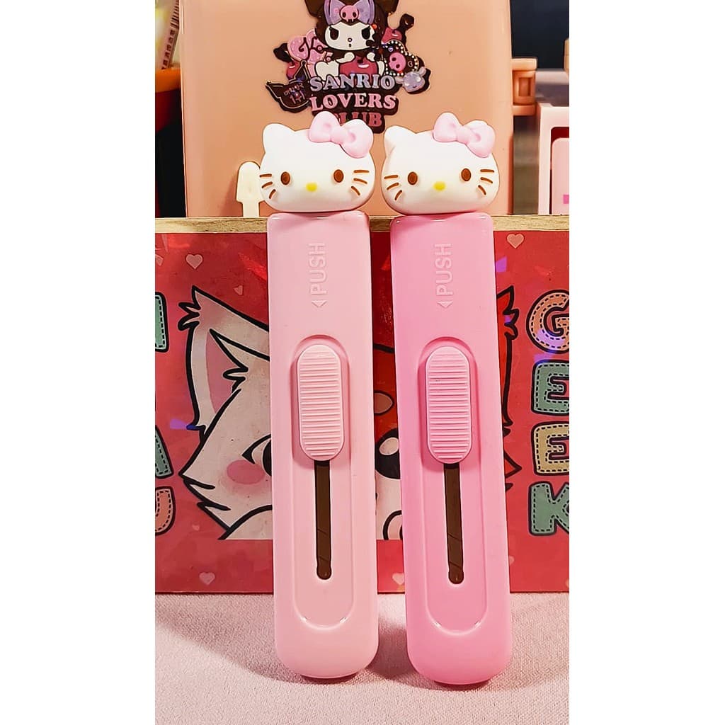 Estilete retrátil fofo da Hello Kitty, material escolar, papelaria fofa, ferramenta, Sanrio