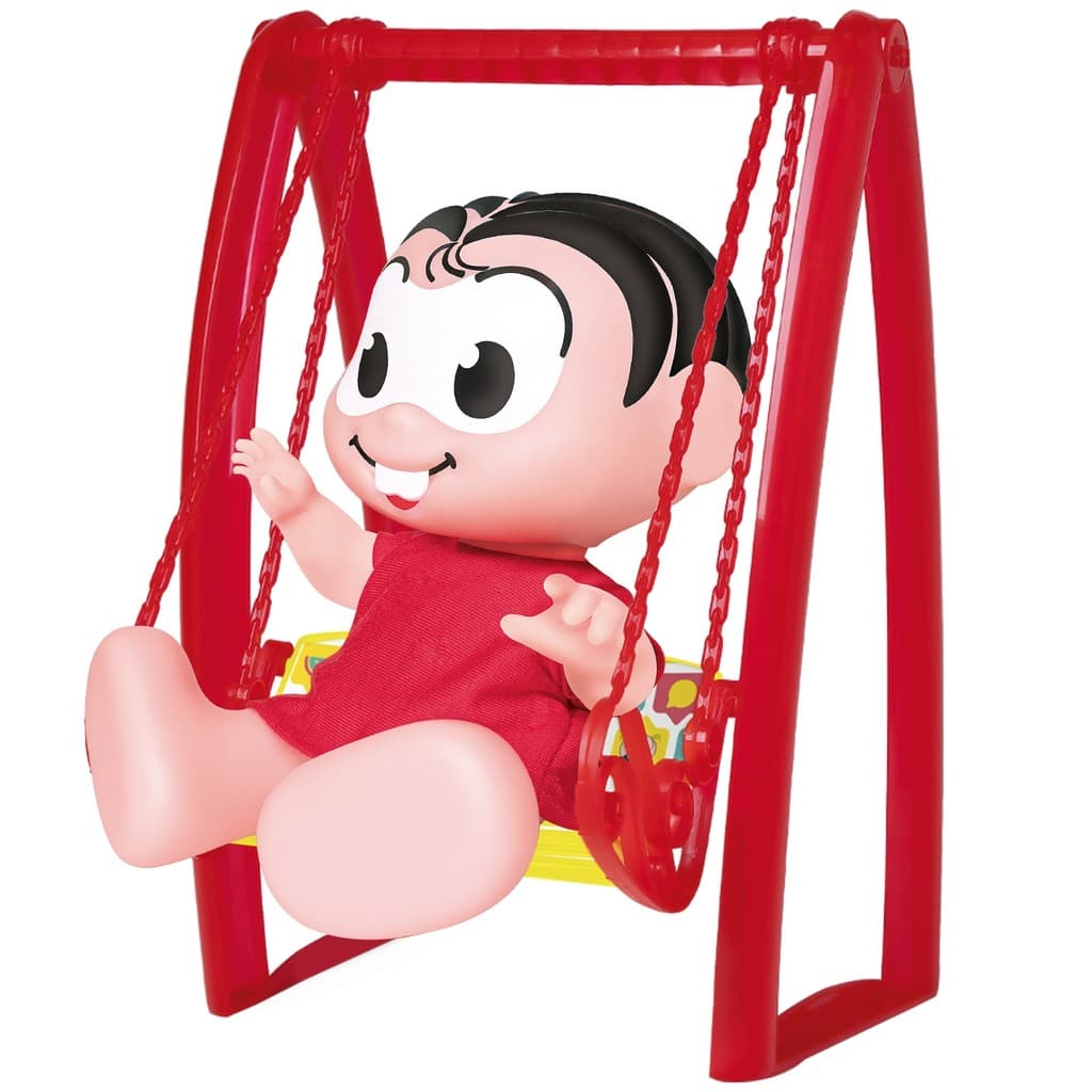 Boneca Em Vinil Macio Turma Da Monica Bebe Com Mini Balanço - Samba Toys