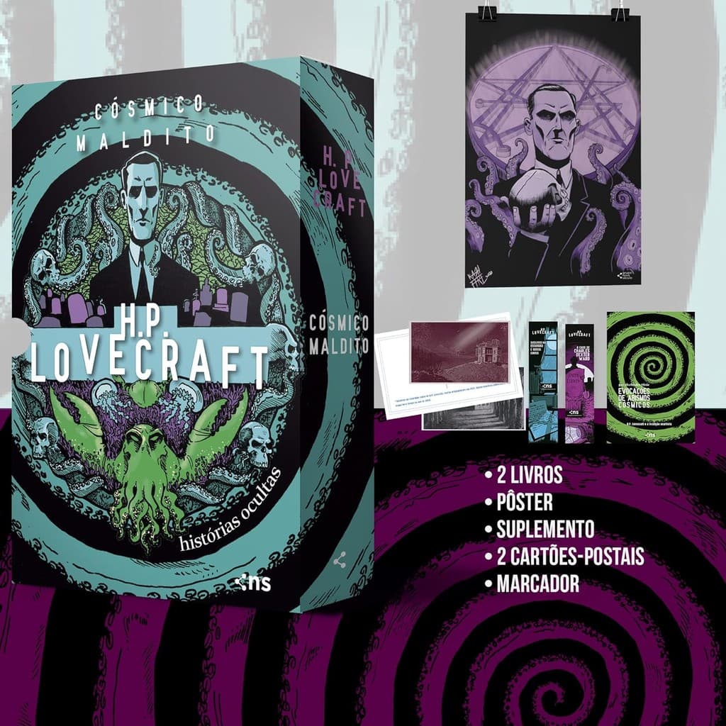 Box Cósmico Maldito Histórias ocultas de H.P. Lovecraft - 2 Volumes Livro Capa Flexivél Kit
