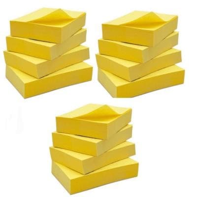 12 BLOCO ADESIVO 1200 FOLHAS TIPO POSTIT 38X51mm AMARELO E COLORIDO