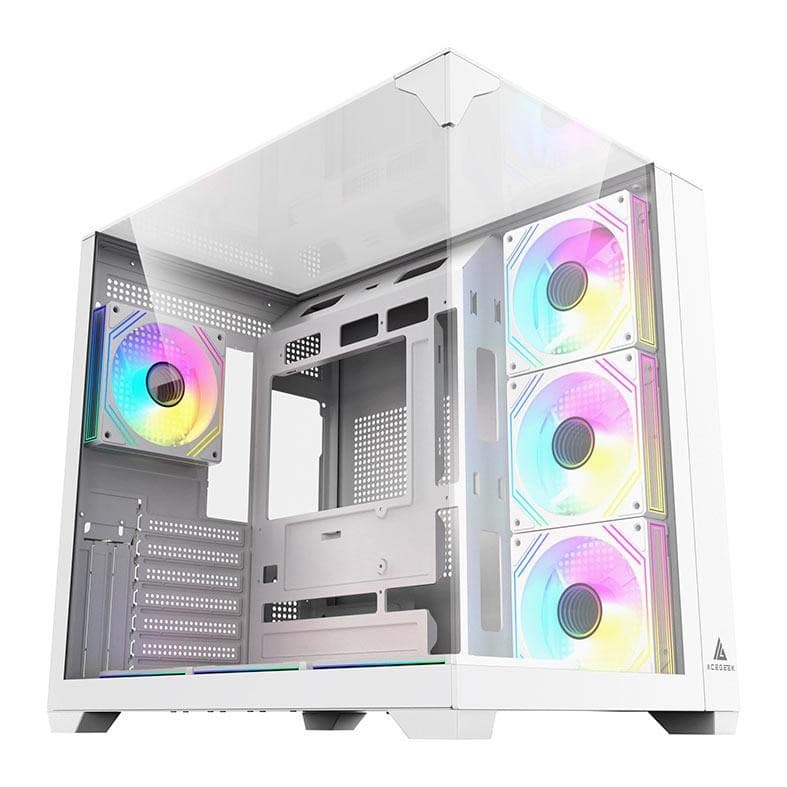 Gabinete Gamer Acegeek Viewmax, Mid-Tower, Lateral de Vidro, Branco, AG-VIEWMAX-WH