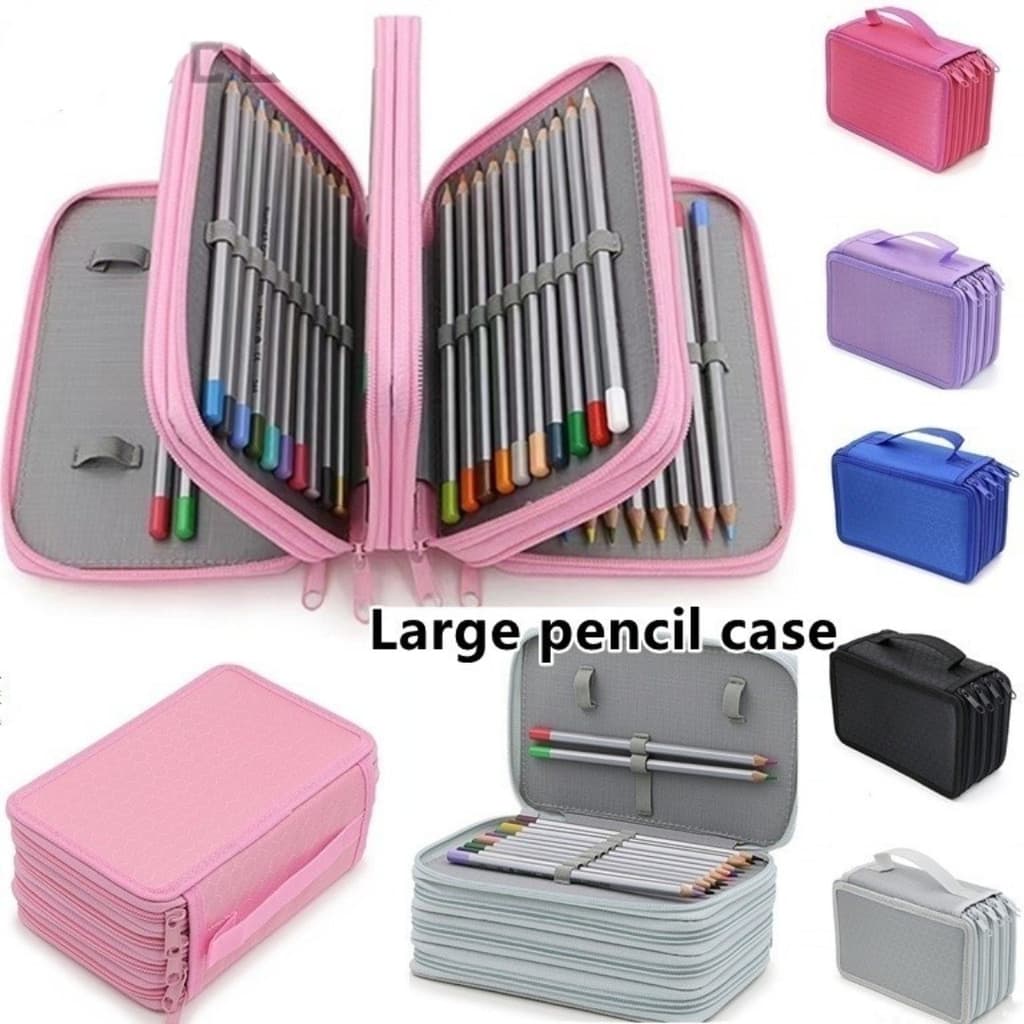 Estojo Box de Nylon Escolar com Alça 4 Divisórias Organizador de Lápis com Zíper Bosco.Loja