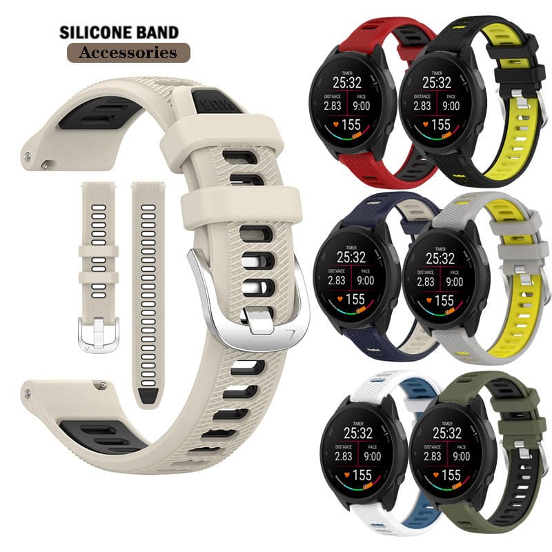 20mm 22mm Pulseira De Silicone Para Garmin Forerunner 165 255 265 645 245 55 158 Música