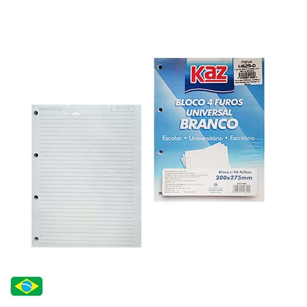 Refil De Folhas Universitário Para Fichário 96 Folhas