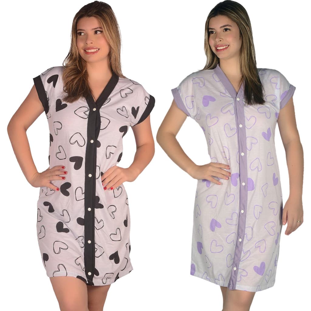 Kit 2 Camisolas Amamentação Cirúrgica Abre na Frente - P ao 54