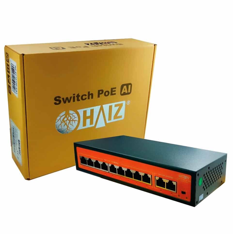 Switch 8 Portas POE + 2 UPlinks Haiz