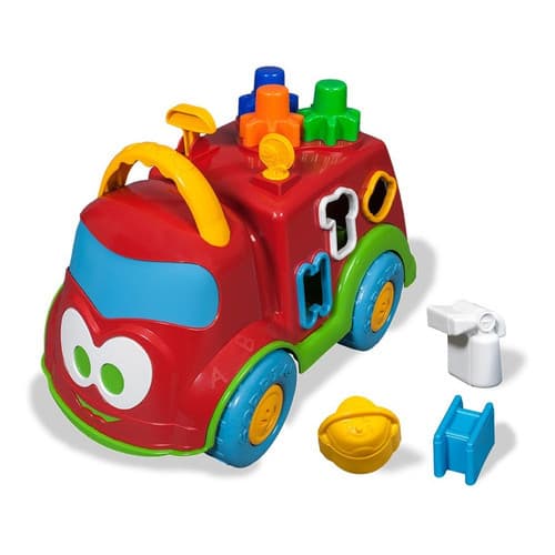 Caminhão De Bombeiro Com Peças De Encaixe Dino Bombeirinho